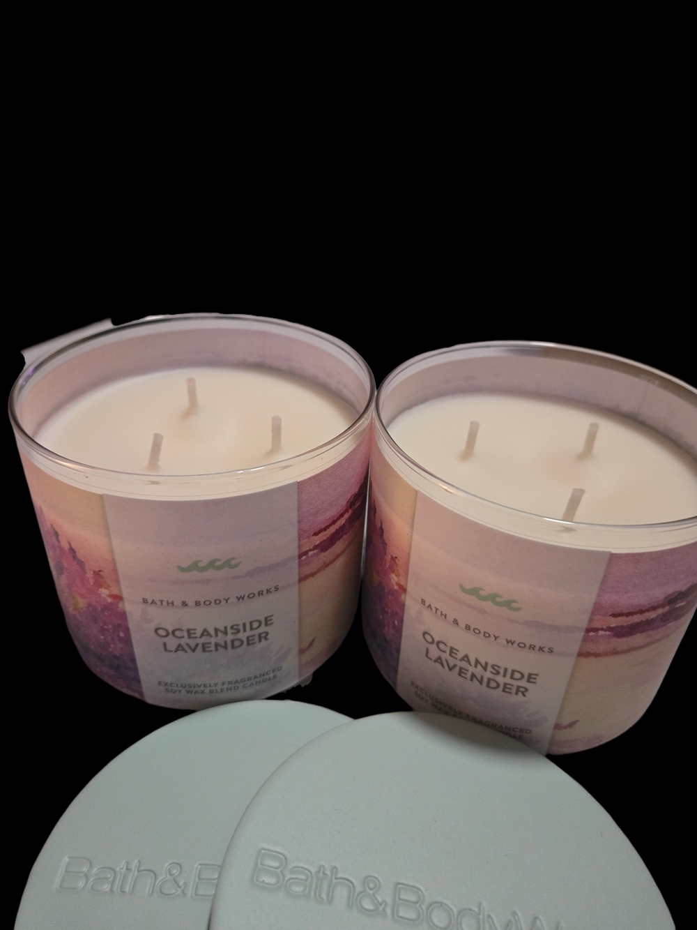 2pc Bath & Body Works Oceanside Lavender Scented Candle - NEW!!! - Picture 2 of 2